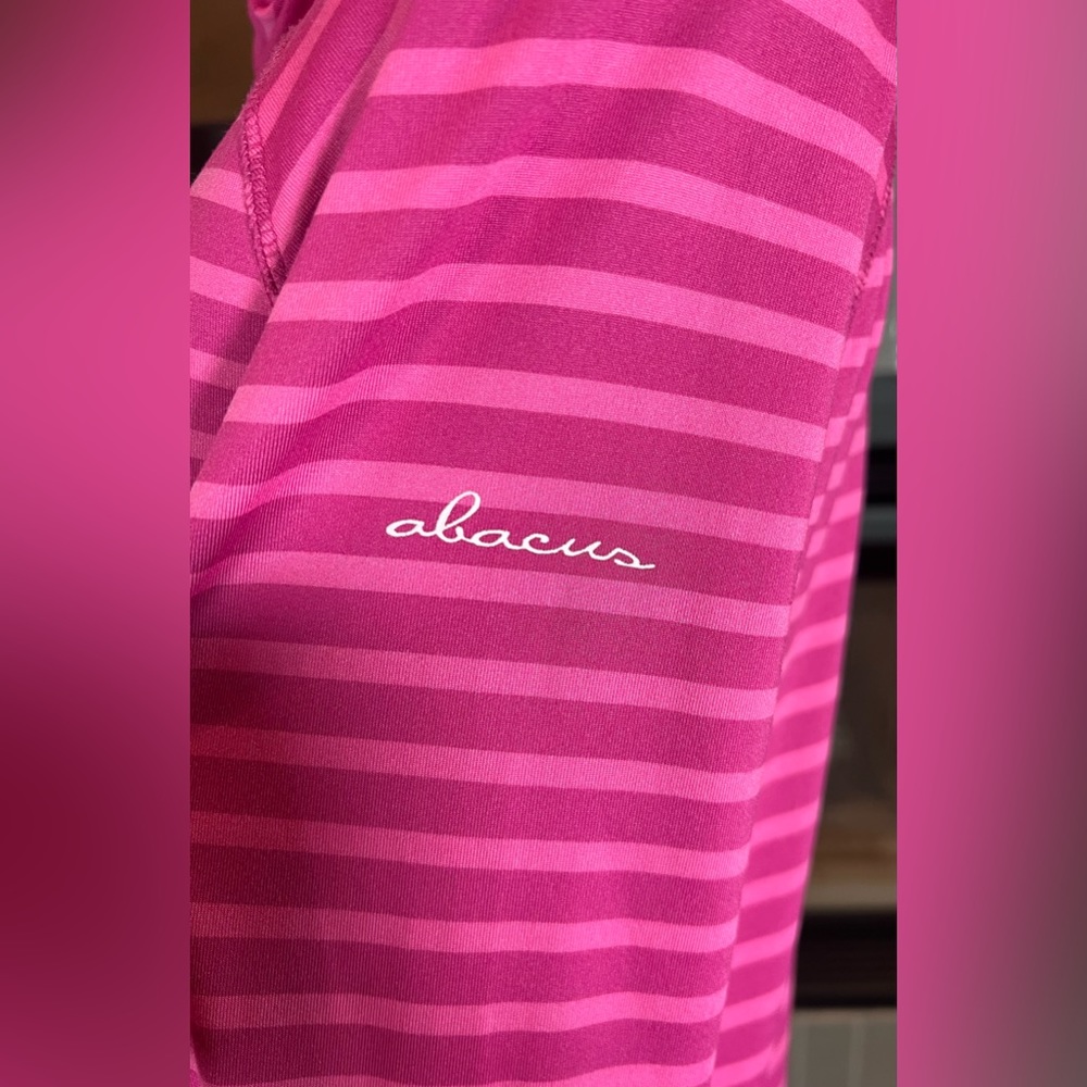 #799 Abacus Golf Pink Stripped Full Zip Mulligan Jacket Large - Picture 8 of 9
